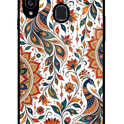 White Mayura Samsung A20s Glass Case