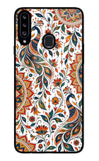 White Mayura Samsung A20s Glass Case
