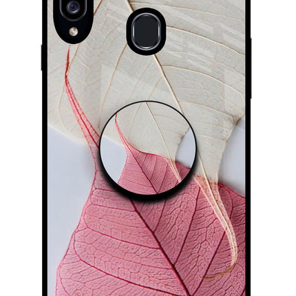 White Pink Leaf Samsung A20s Pop Case by Casekaro