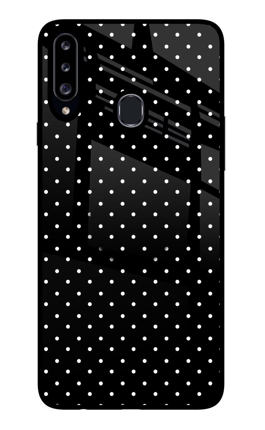 White Dots Samsung A20s Pop Case, Glass case