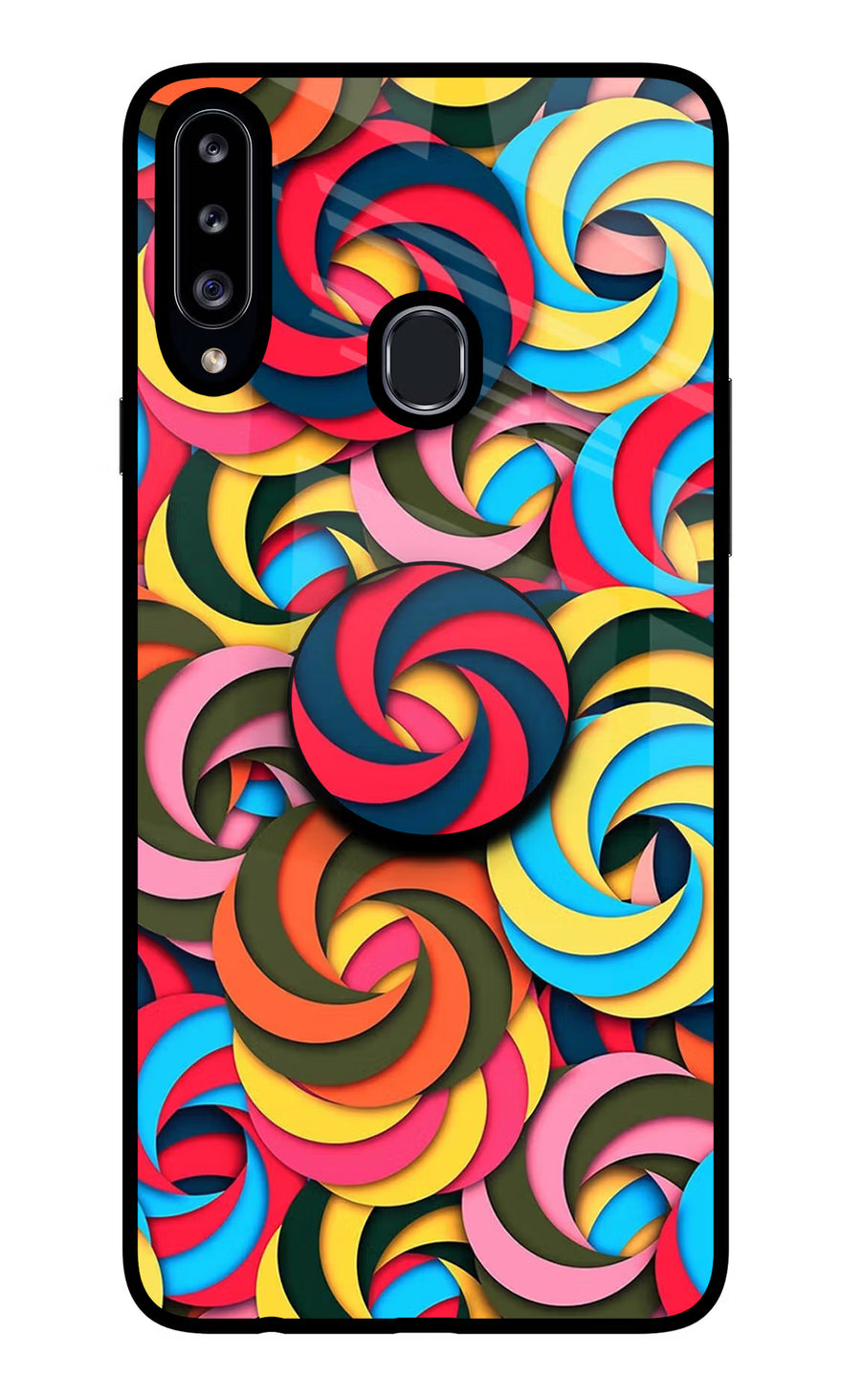 Spiral Pattern Samsung A20s Pop Case, Glass case
