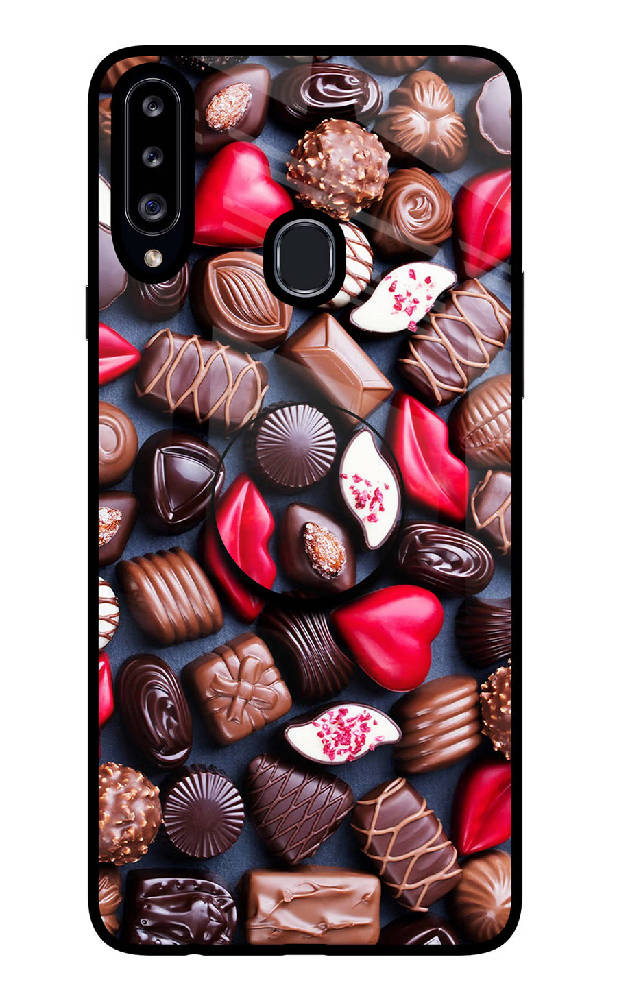 Chocolates Samsung A20s Pop Case, Glass case