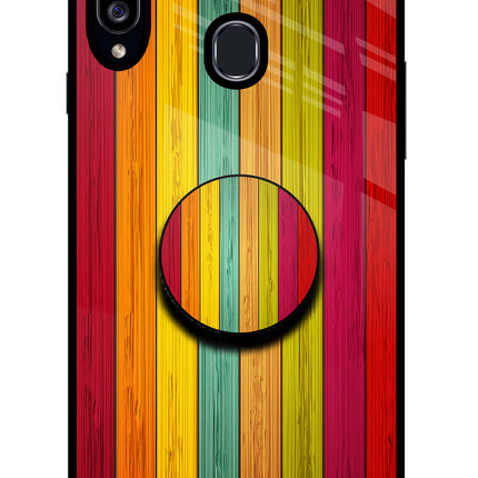 Multicolor Wooden Samsung A20s Pop Case by Casekaro