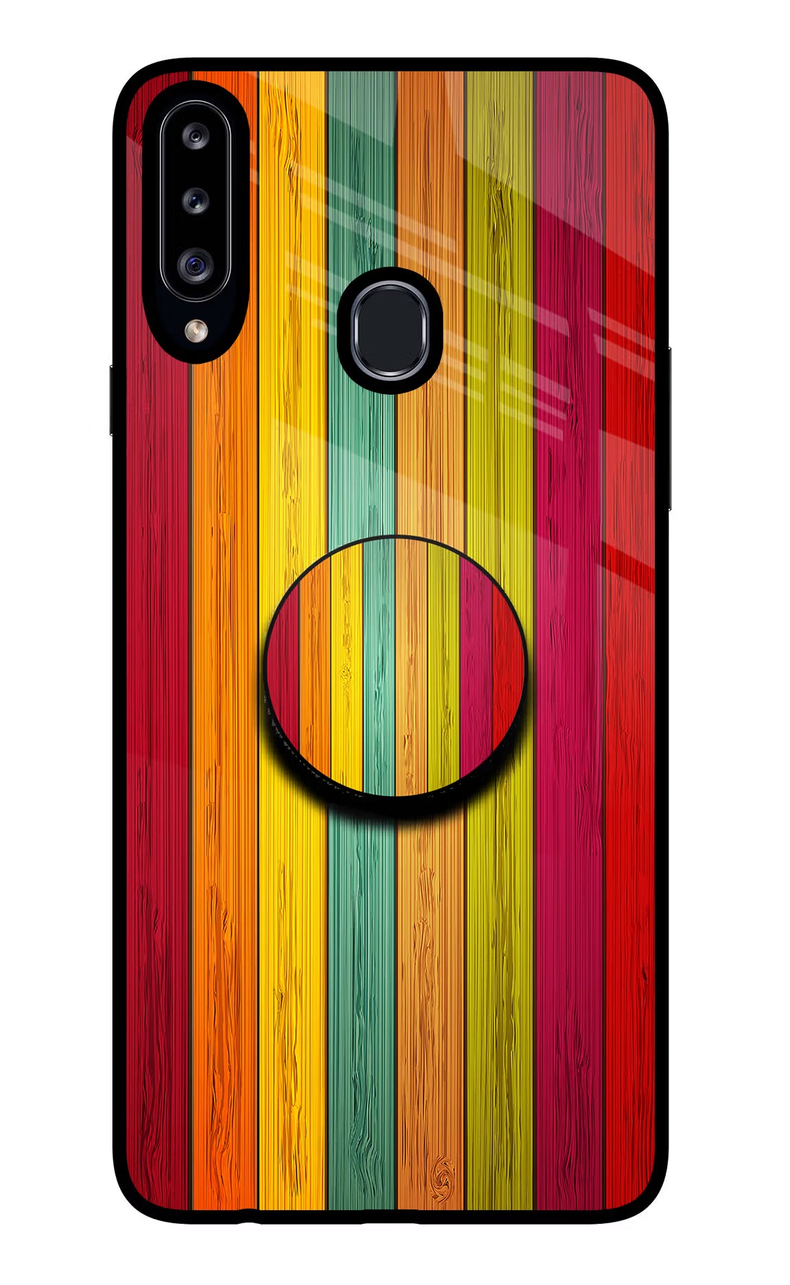 Multicolor Wooden Samsung A20s Pop Case by Casekaro