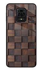 Wooden Cube Design Redmi Note 9 Pro/Pro Max Glass Case