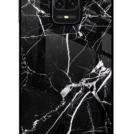Black Marble Pattern Redmi Note 9 Pro/Pro Max Glass Case