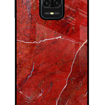 Red Marble Design Redmi Note 9 Pro/Pro Max Glass Case