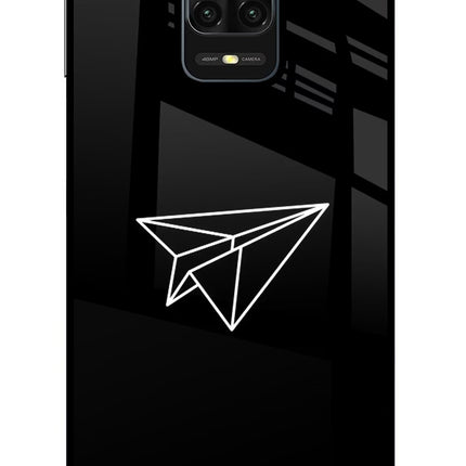 Paper Plane White Redmi Note 9 Pro/Pro Max Glass Case