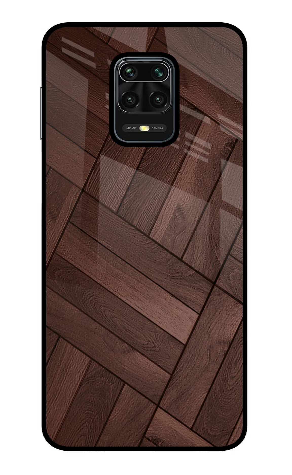 Wooden Texture Design Redmi Note 9 Pro/Pro Max Glass Case Back Cover by Casekaro