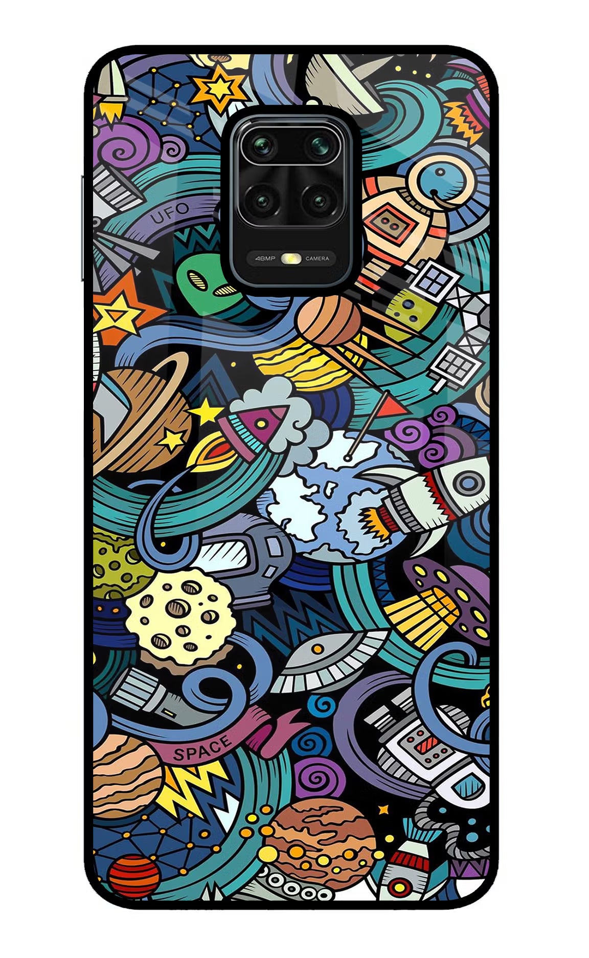 Space Abstract Redmi Note 9 Pro/Pro Max Glass Case Back Cover by Casekaro