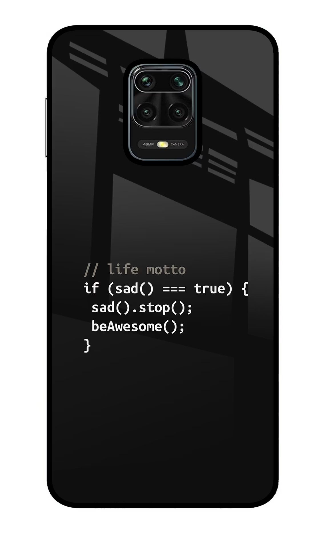 Life Motto Code Redmi Note 9 Pro/Pro Max Glass Case Back Cover by Casekaro