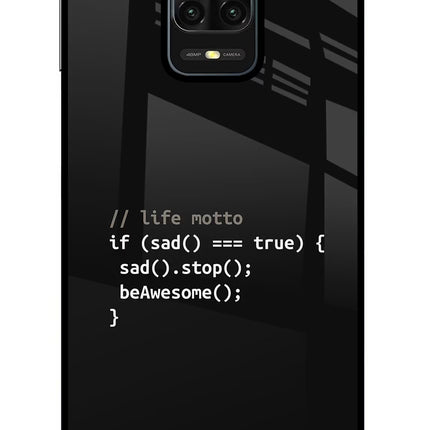 Life Motto Code Redmi Note 9 Pro/Pro Max Glass Case