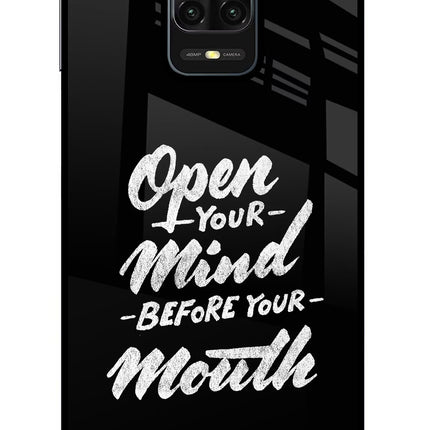 Open Your Mind Before Your Mouth Redmi Note 9 Pro/Pro Max Glass Case