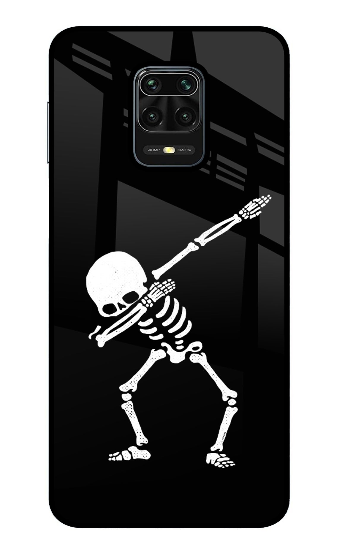 Dabbing Skeleton Art Redmi Note 9 Pro/Pro Max Glass Case