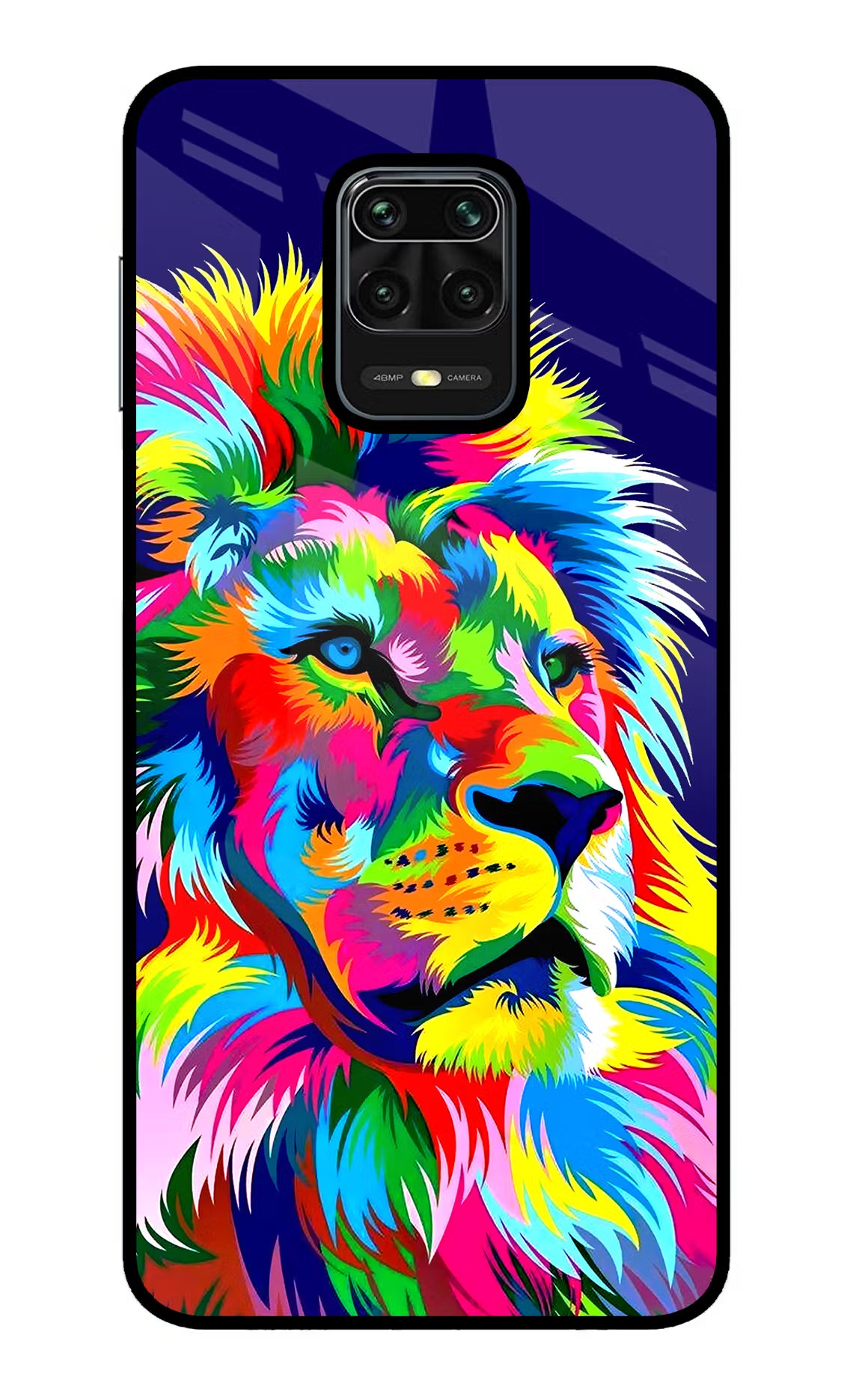 Vector Art Lion Redmi Note 9 Pro/Pro Max Glass Case Back Cover by Casekaro