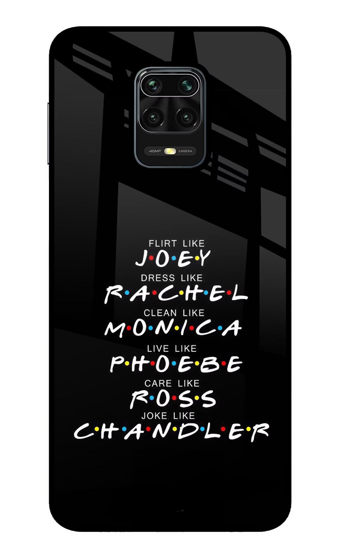 FRIENDS Character Redmi Note 9 Pro/Pro Max Glass Case Back Cover by Casekaro
