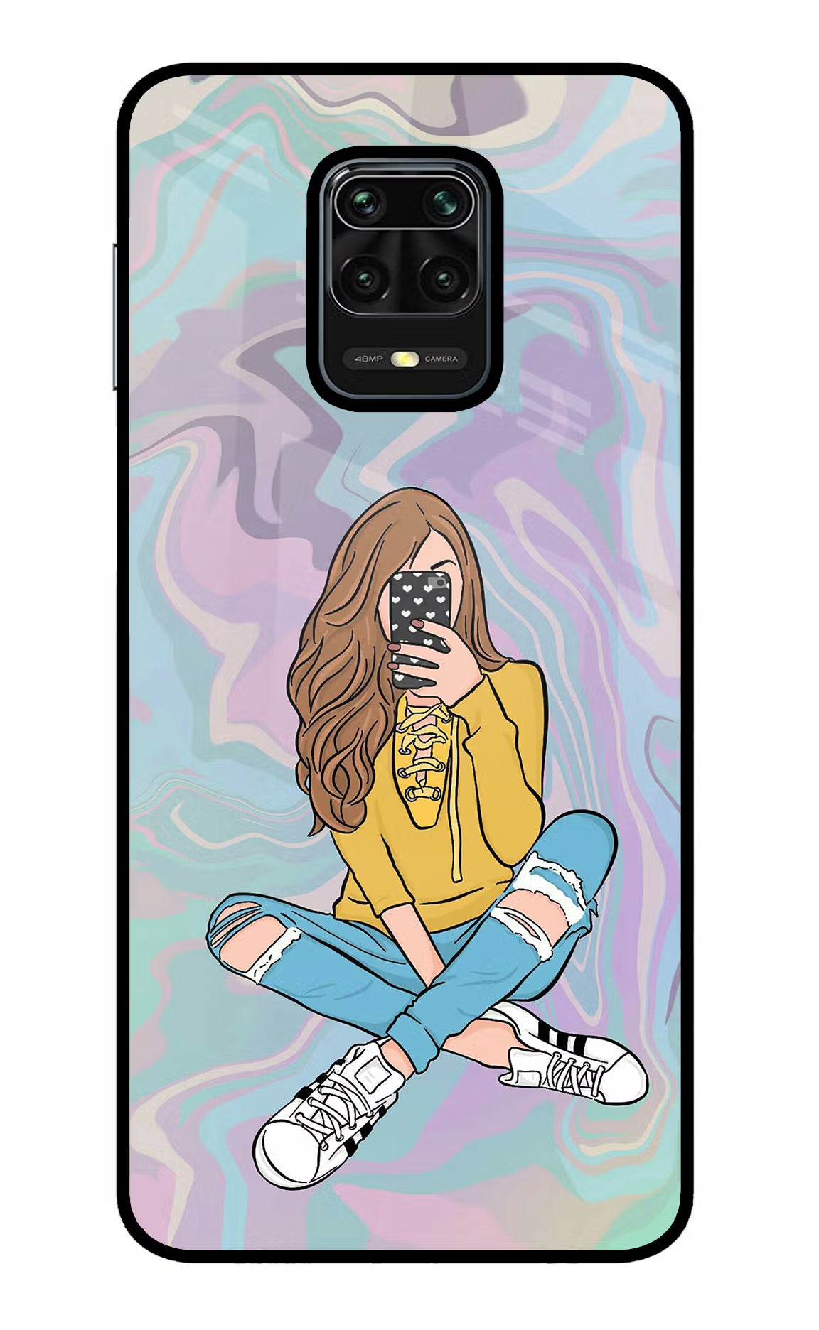 Selfie Girl Redmi Note 9 Pro/Pro Max Glass Case