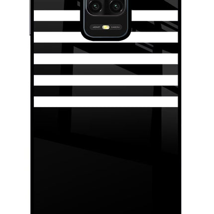 Black and White Print Redmi Note 9 Pro/Pro Max Glass Case Back Cover by Casekaro