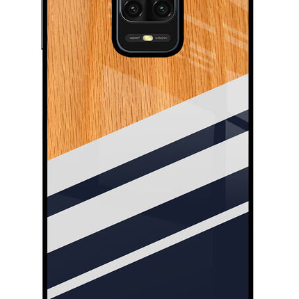 Blue and white wooden Redmi Note 9 Pro/Pro Max Glass Case Back Cover by Casekaro