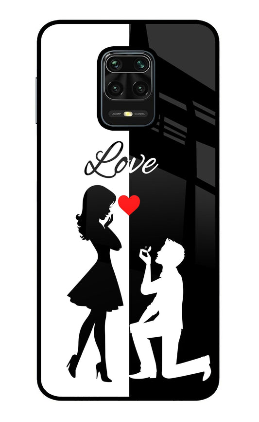 Love Propose Black And White Redmi Note 9 Pro/Pro Max Glass Case