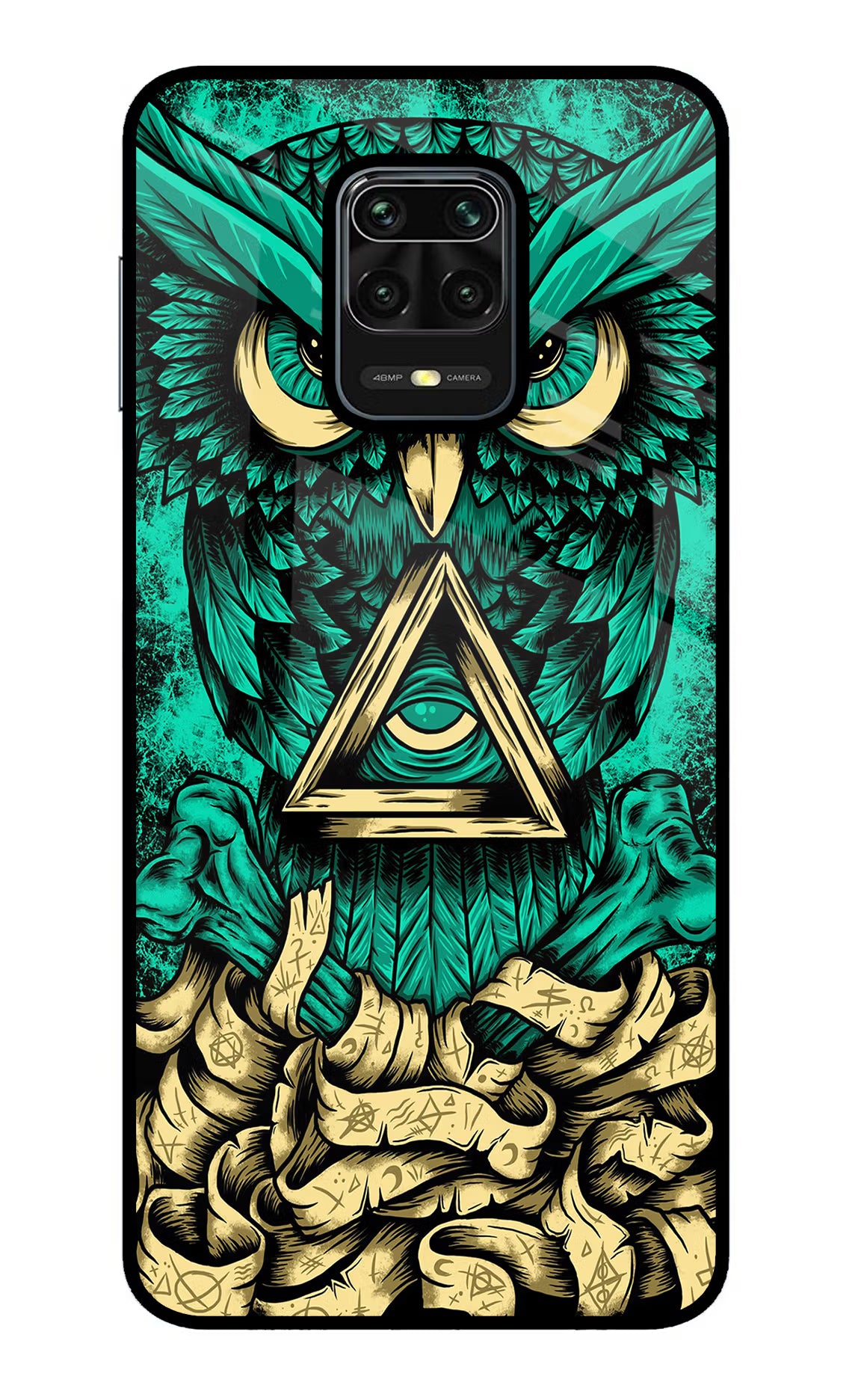 Green Owl Redmi Note 9 Pro/Pro Max Glass Case Back Cover by Casekaro