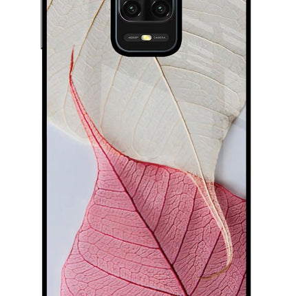 White Pink Leaf Redmi Note 9 Pro/Pro Max Glass Case