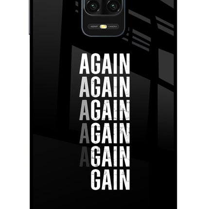 Again Again Gain Redmi Note 9 Pro/Pro Max Glass Case Back Cover by Casekaro