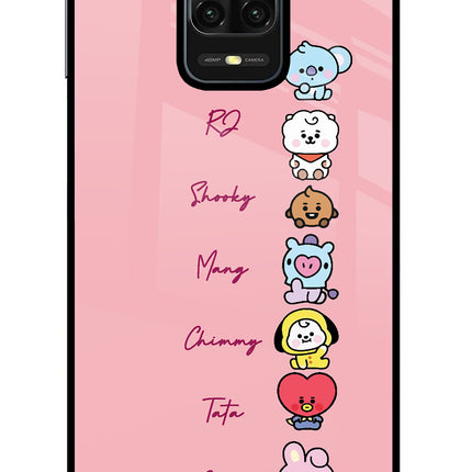 BTS names Redmi Note 9 Pro/Pro Max Glass Case Back Cover by Casekaro