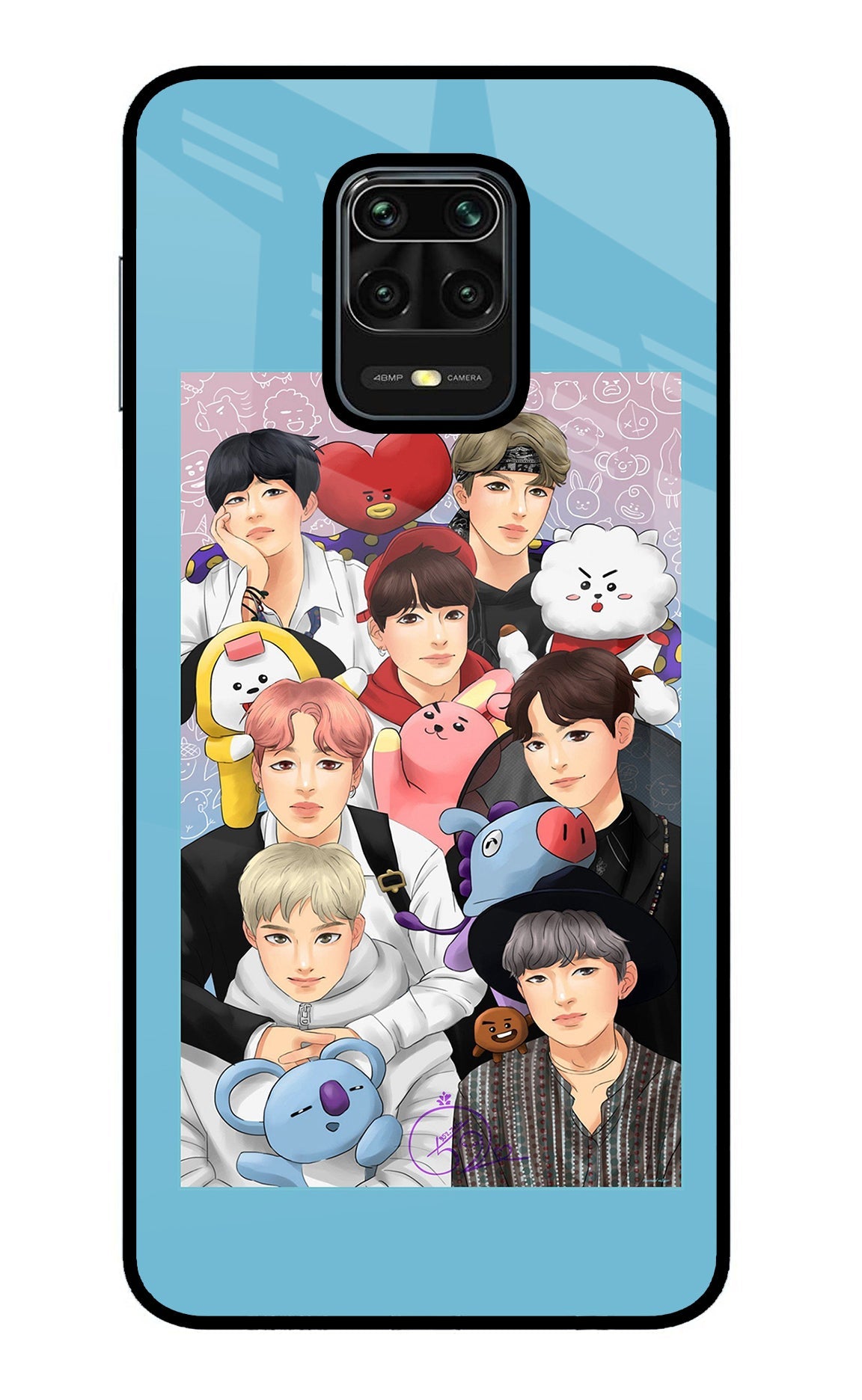 BTS with animals Redmi Note 9 Pro/Pro Max Glass Case