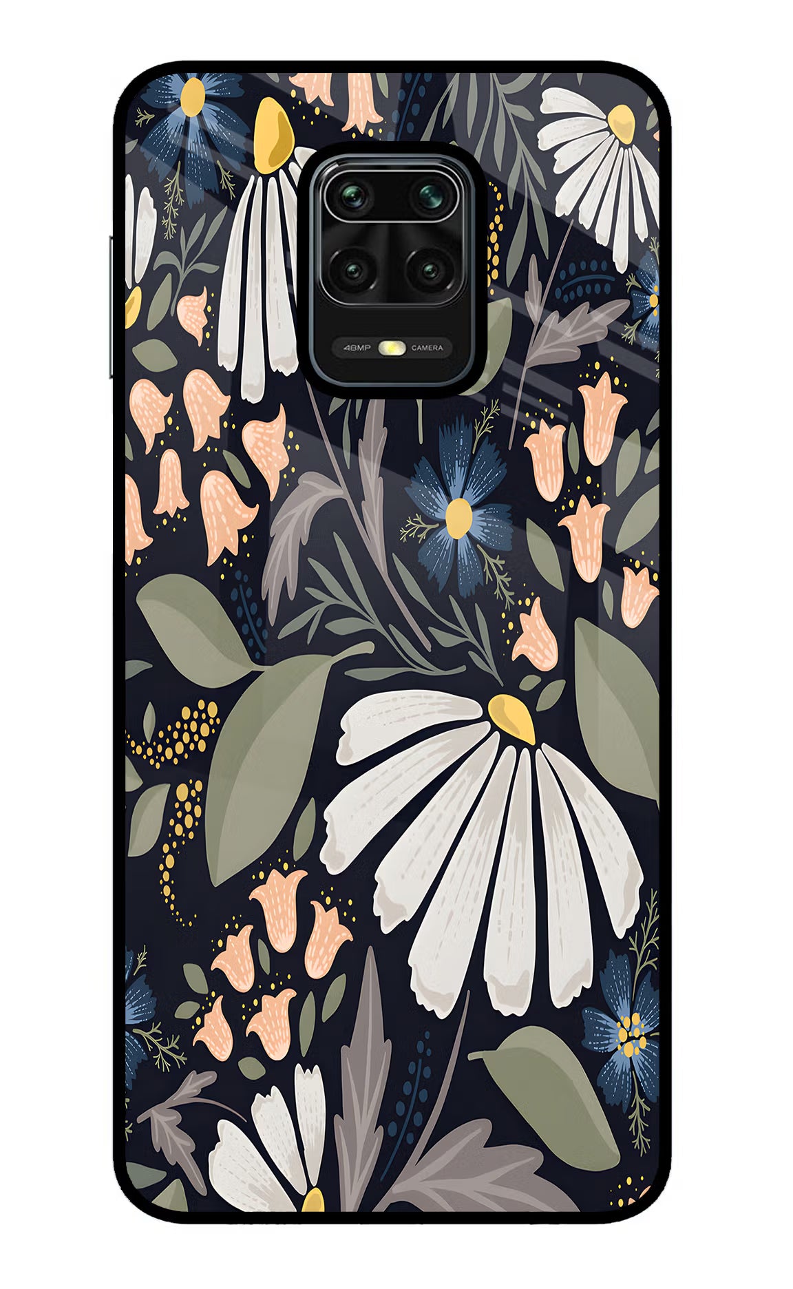 Flowers Art Redmi Note 9 Pro/Pro Max Glass Case Back Cover by Casekaro