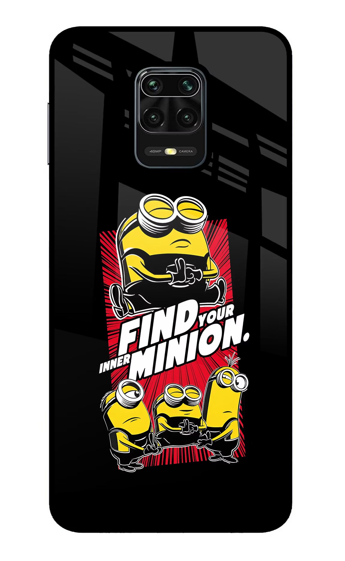 Find your inner Minion Redmi Note 9 Pro/Pro Max Glass Case Back Cover by Casekaro