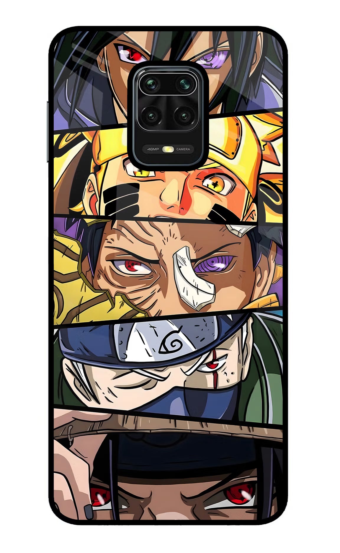 Naruto Character Redmi Note 9 Pro/Pro Max Glass Case Back Cover by Casekaro