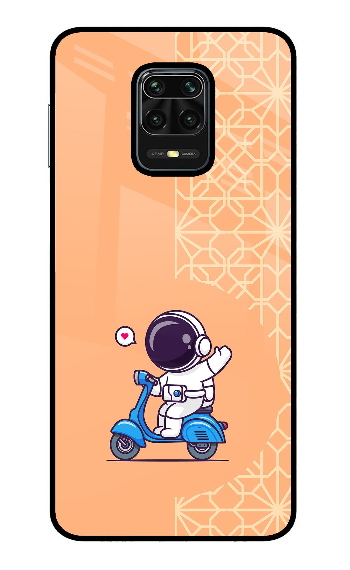 Cute Astronaut Riding Redmi Note 9 Pro/Pro Max Glass Case