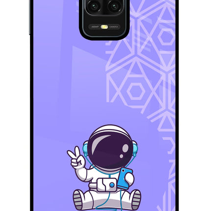 Cute Astronaut Chilling Redmi Note 9 Pro/Pro Max Glass Case Back Cover by Casekaro