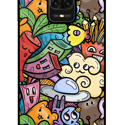 Veggie Doodle Redmi Note 9 Pro/Pro Max Glass Case Back Cover by Casekaro