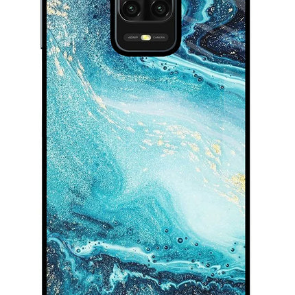 Blue Glitter Marble Redmi Note 9 Pro/Pro Max Glass Case