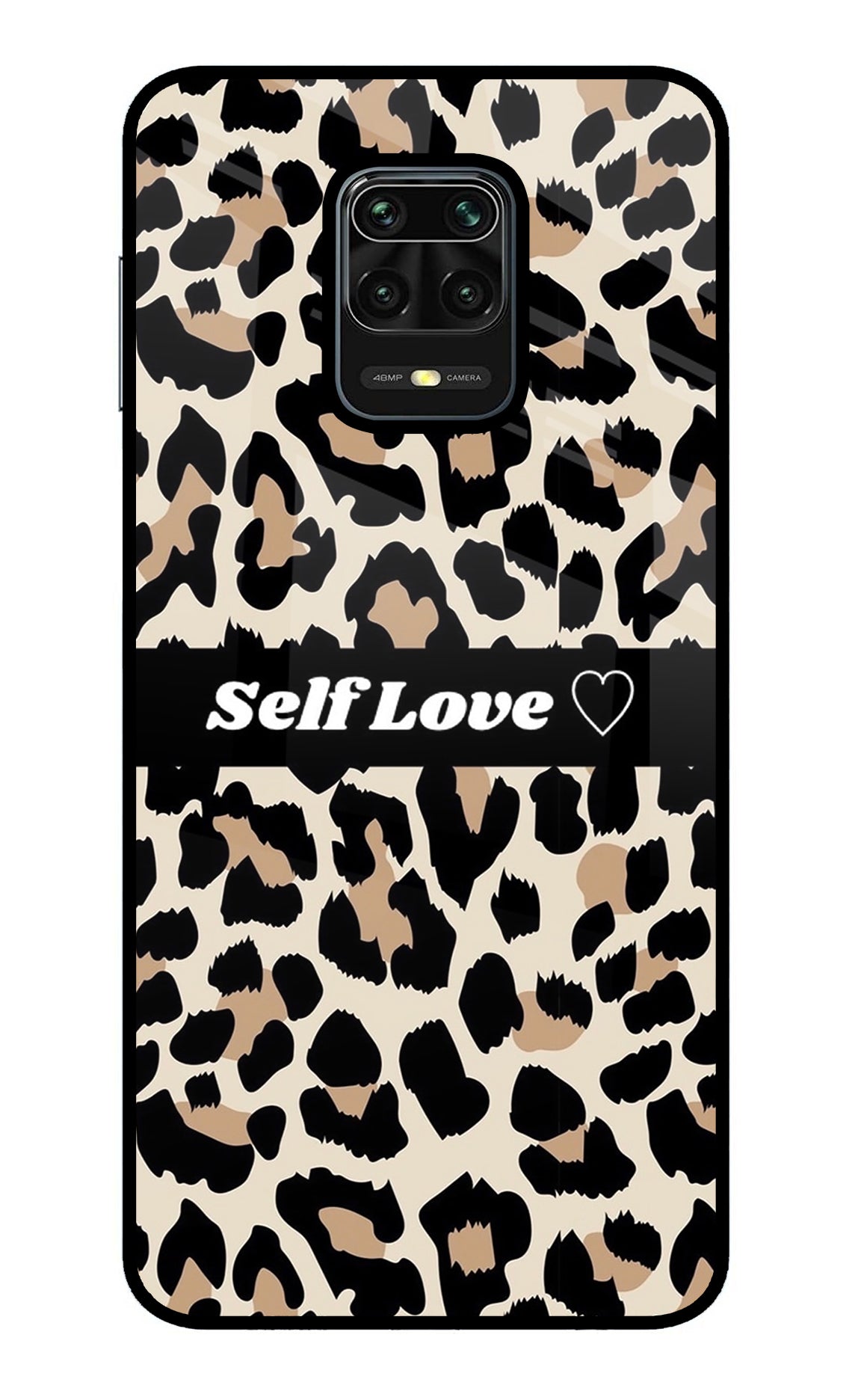 Leopard Print Self Love Redmi Note 9 Pro/Pro Max Glass Case