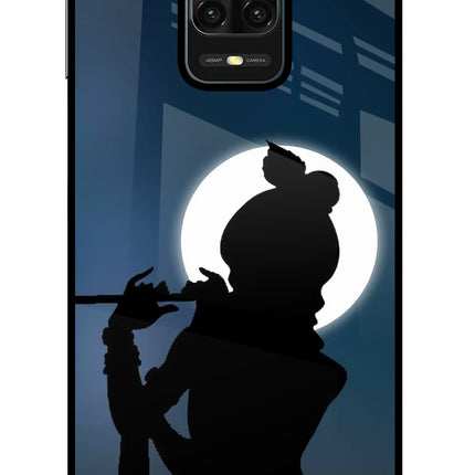 Shri Krishna Silhouette Redmi Note 9 Pro/Pro Max Glass Case Back Cover by Casekaro