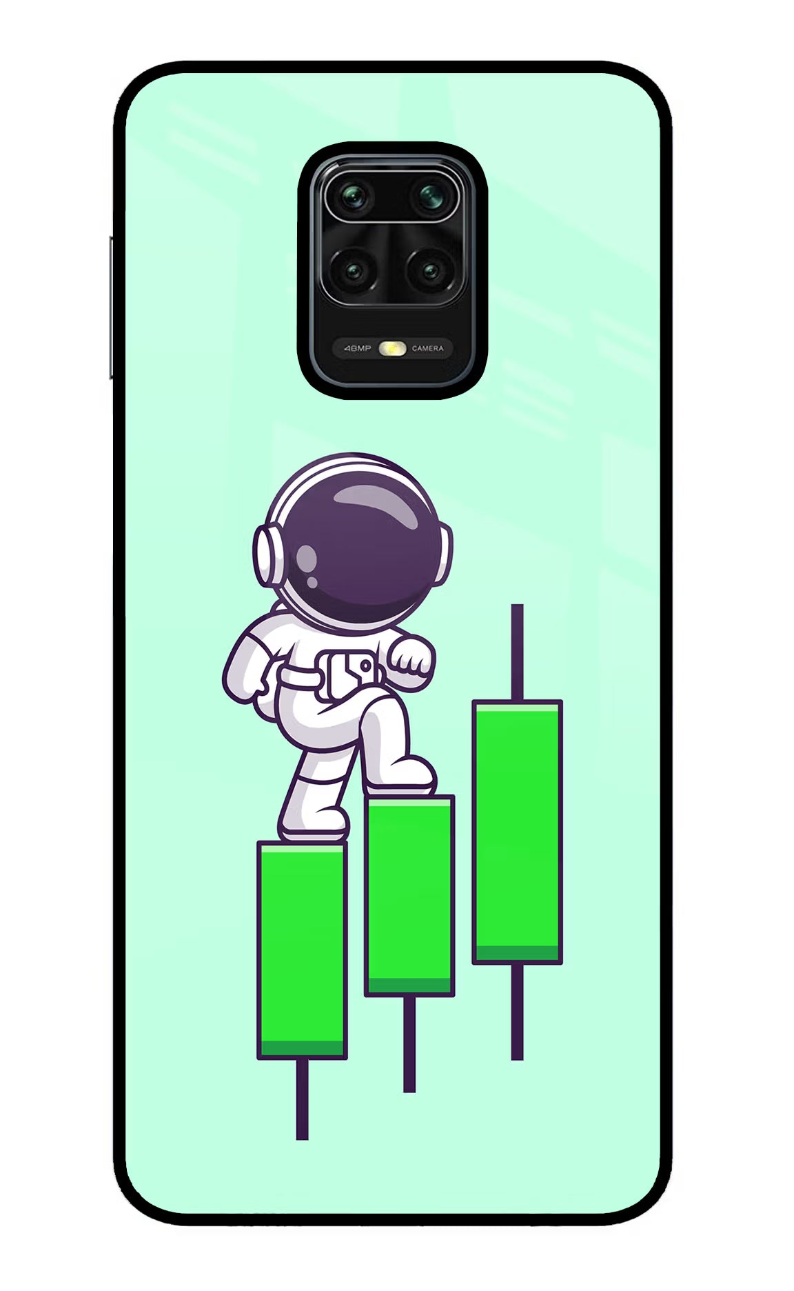 Astronaut Trader Redmi Note 9 Pro/Pro Max Glass Case Back Cover by Casekaro