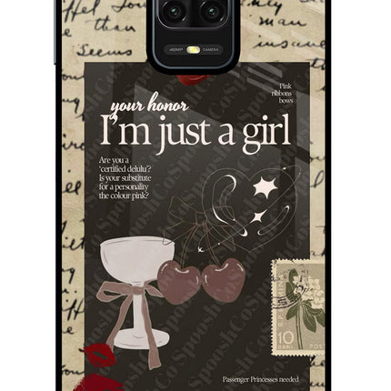 I am just a girl Redmi Note 9 Pro/Pro Max Glass Case