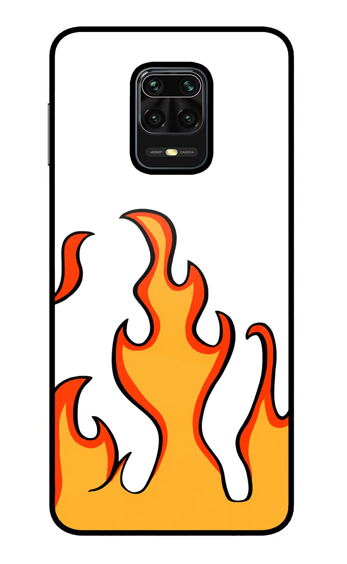 Fired Up – White Redmi Note 9 Pro/Pro Max Glass Case Back Cover by Casekaro
