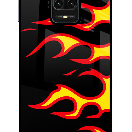Side Sweep Flames Redmi Note 9 Pro/Pro Max Glass Case