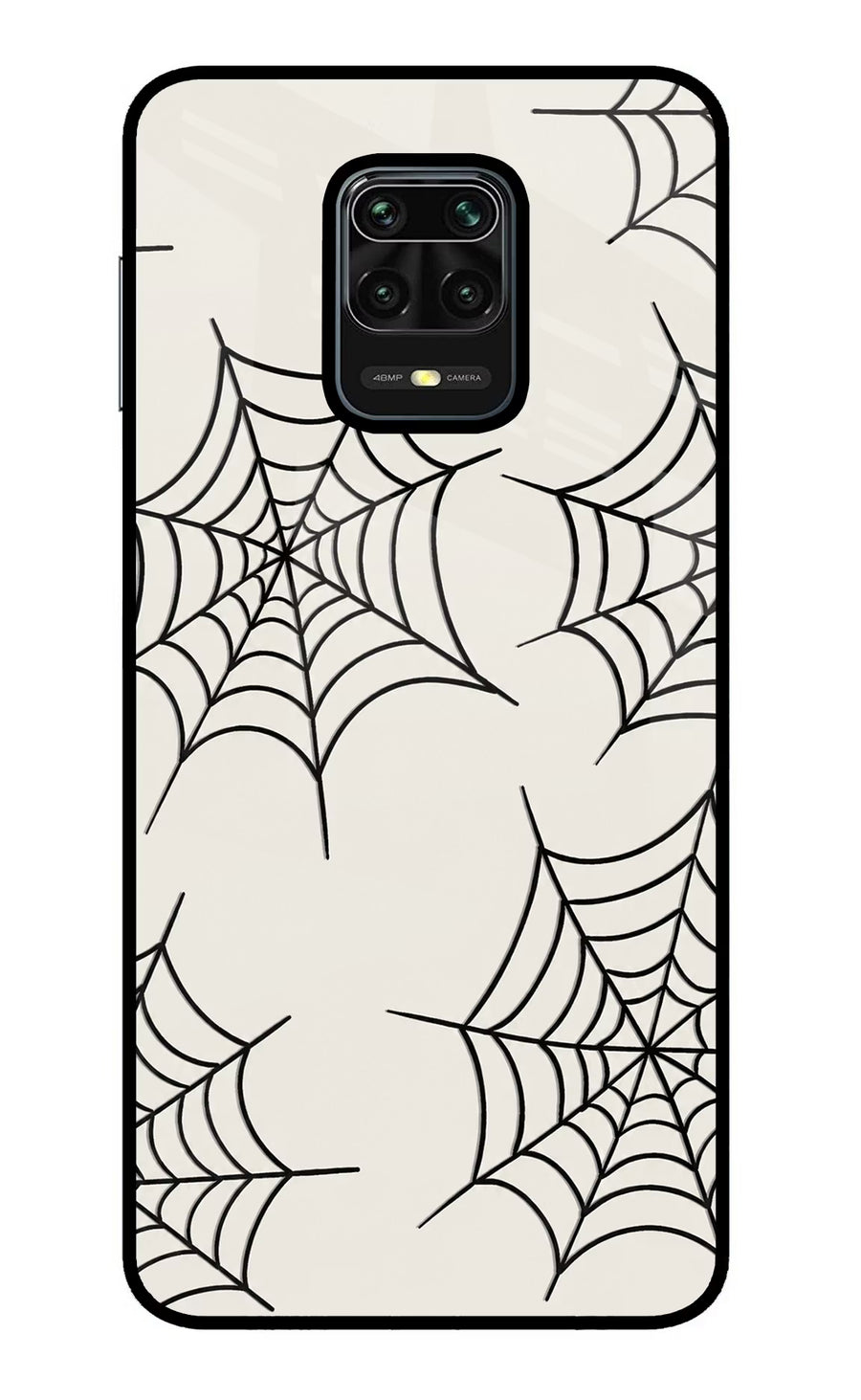 Spider Web Redmi Note 9 Pro/Pro Max Back Cover, Glass case