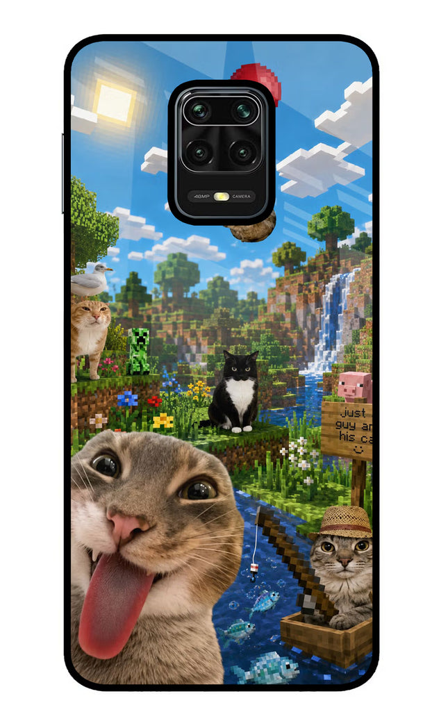 Minecraft Cat Chaos Redmi Note 9 Pro/Pro Max Glass Case