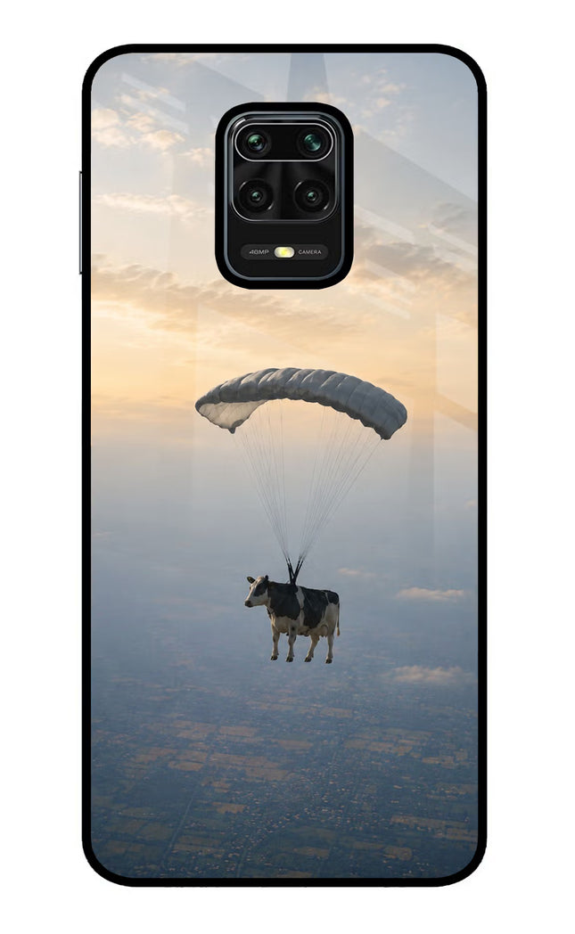 Skydiving Cow Redmi Note 9 Pro/Pro Max Glass Case