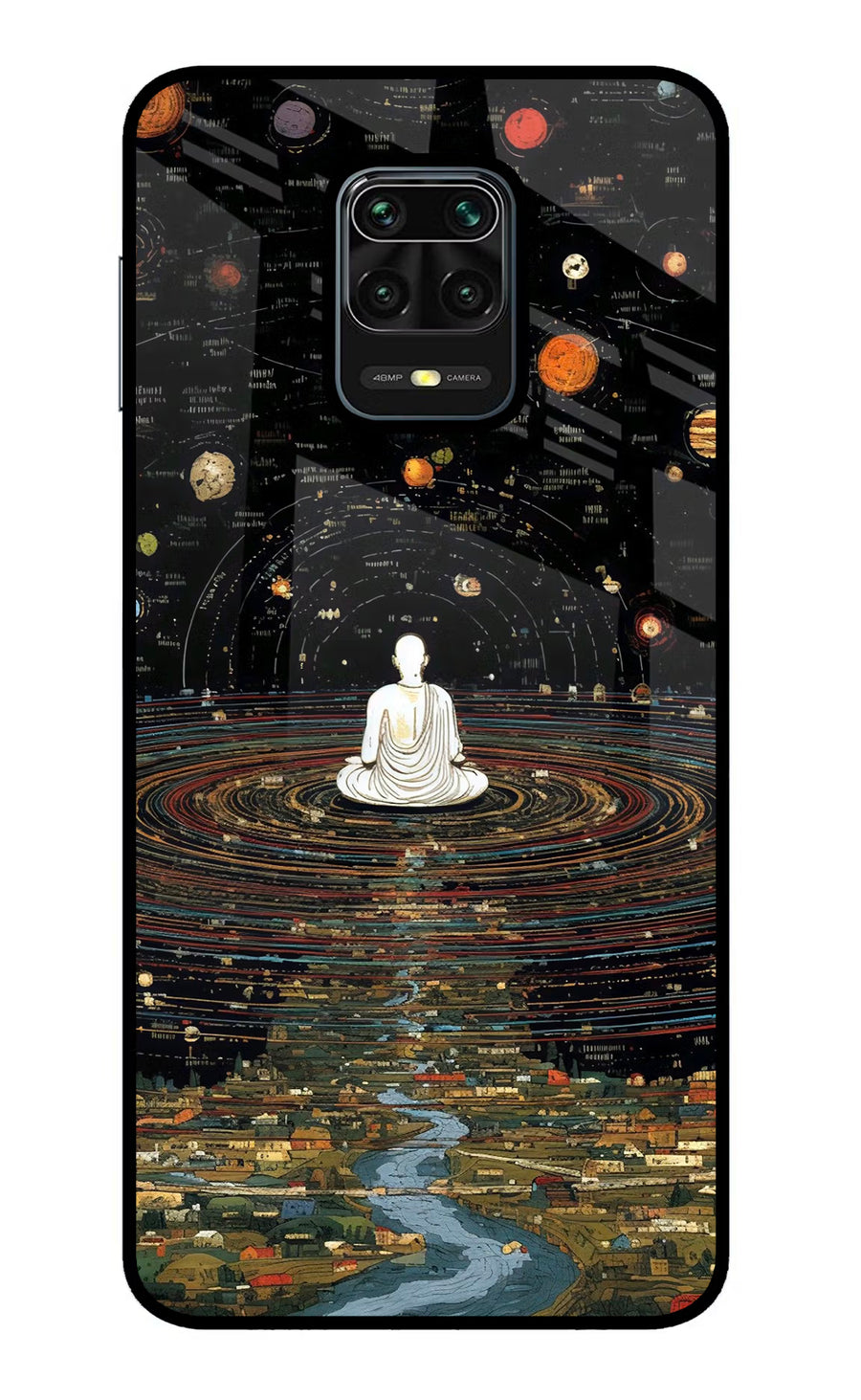 Space Monk Redmi Note 9 Pro/Pro Max Back Cover, Glass case