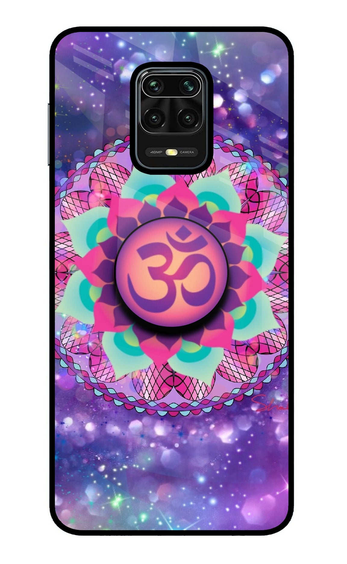 Om Purple Redmi Note 9 Pro/Pro Max Glass Case