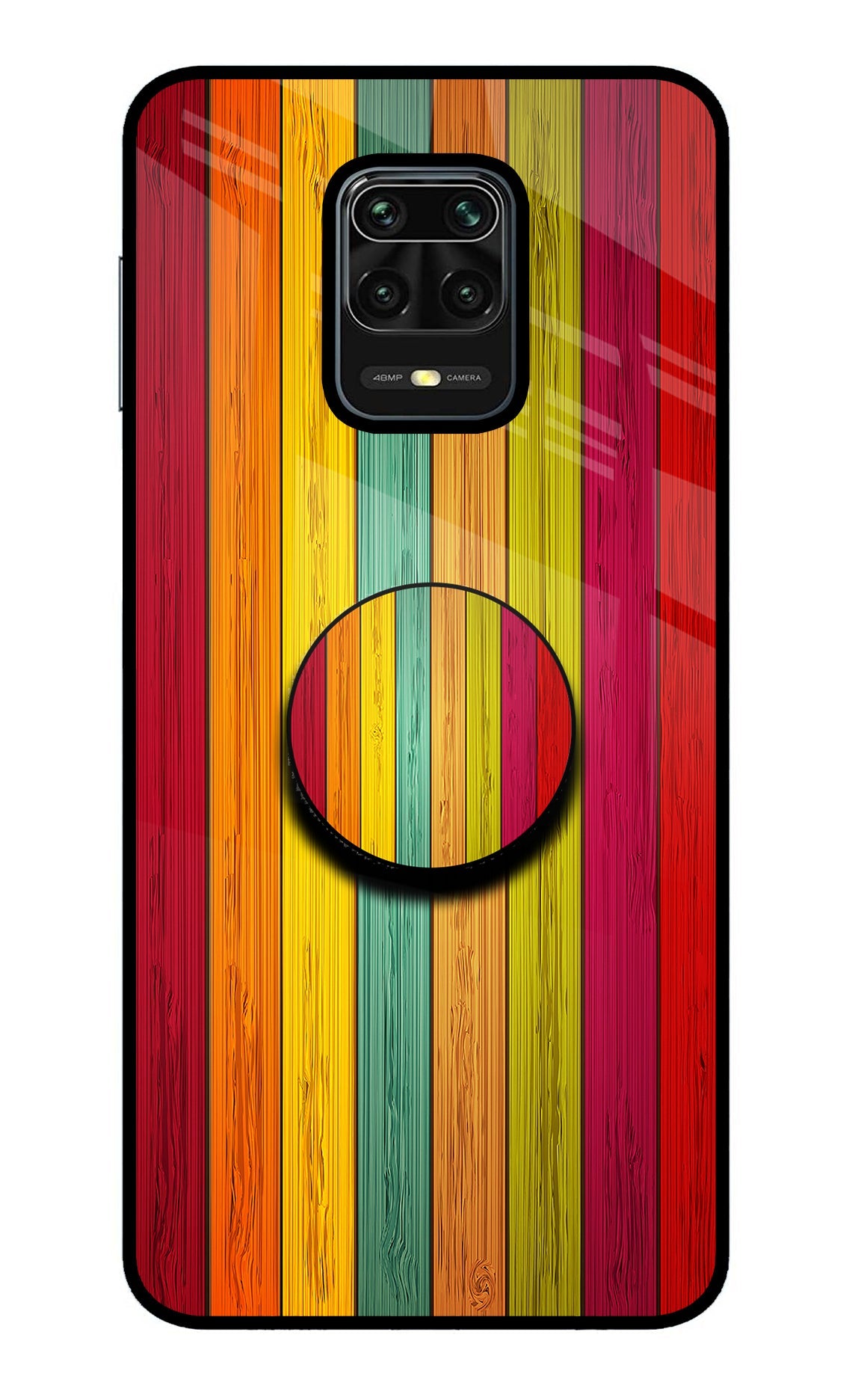 Multicolor Wooden Redmi Note 9 Pro/Pro Max Glass Case