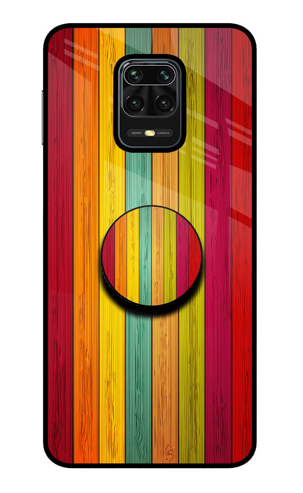 Multicolor Wooden Redmi Note 9 Pro/Pro Max Glass Case