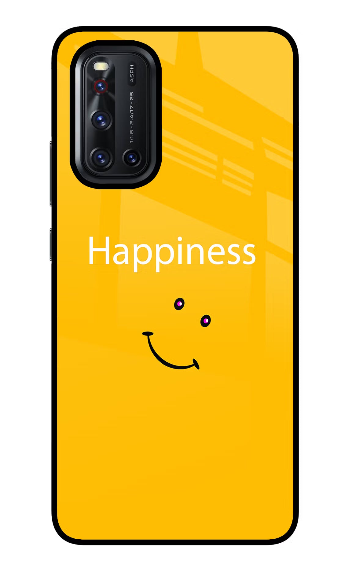 Happiness With Smiley Vivo V19 Glass Case Back Cover by Casekaro